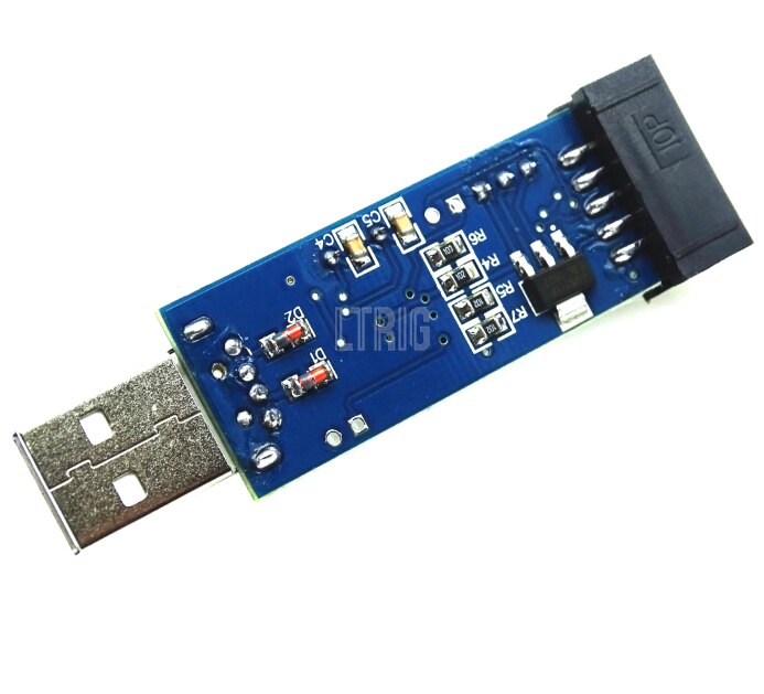custom 1Pcs USBASP AVR Programmer 3.3V/5V USB ISP USB ASP ATMEGA8 ATMEGA128 ATtiny/CAN/PWM +10Pin Wire Support Win7 64Bit