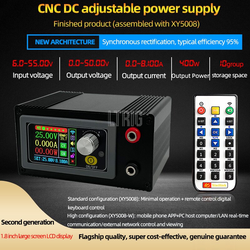 custom 1Pcs XY5008 DC step-down converter 0-50V 8A 400W power module adjustable regulated power supply WIFF APP