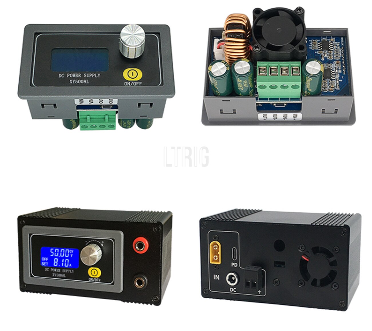 custom 1Pcs XY5008L Buck Module Digital Control DC Power Supply 50V 8A 400W Constant Voltage Constant Current - With Shell