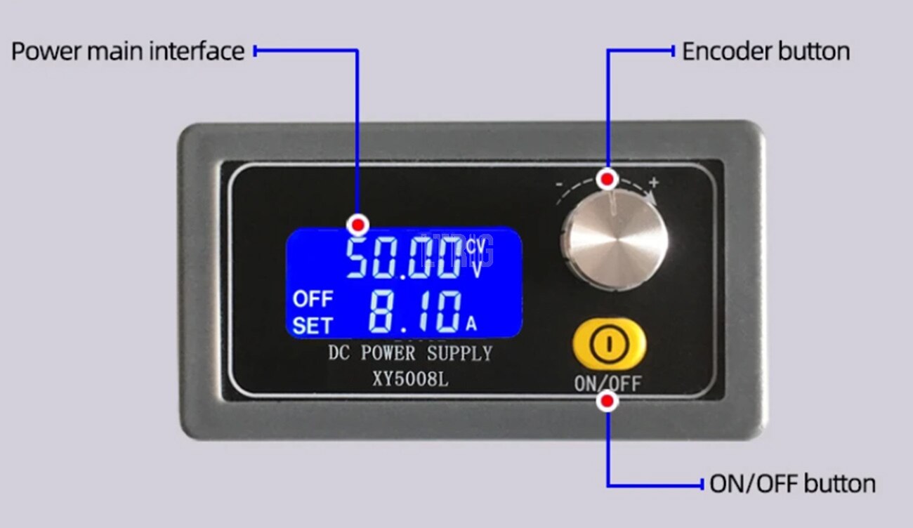 custom 1Pcs XY5008L Buck Module Digital Control DC Power Supply 50V 8A 400W Constant Voltage Constant Current - With Shell