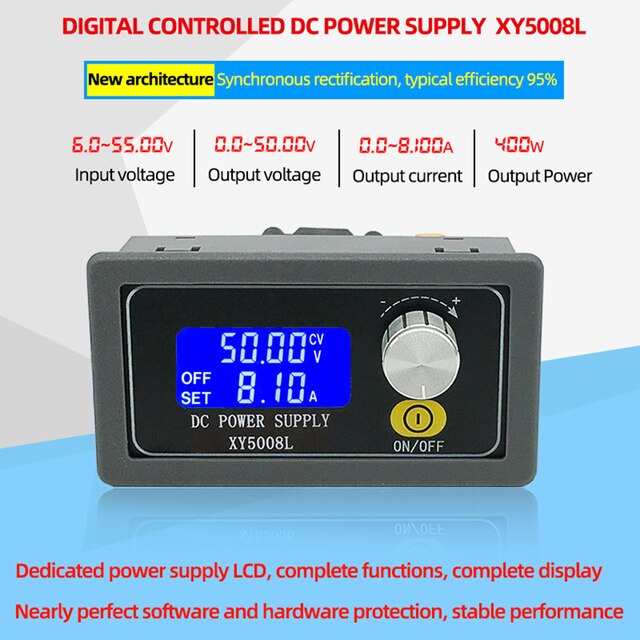 custom 1Pcs XY5008L Buck Module Digital Control DC Power Supply 50V 8A 400W Constant Voltage Constant Current - With Shell