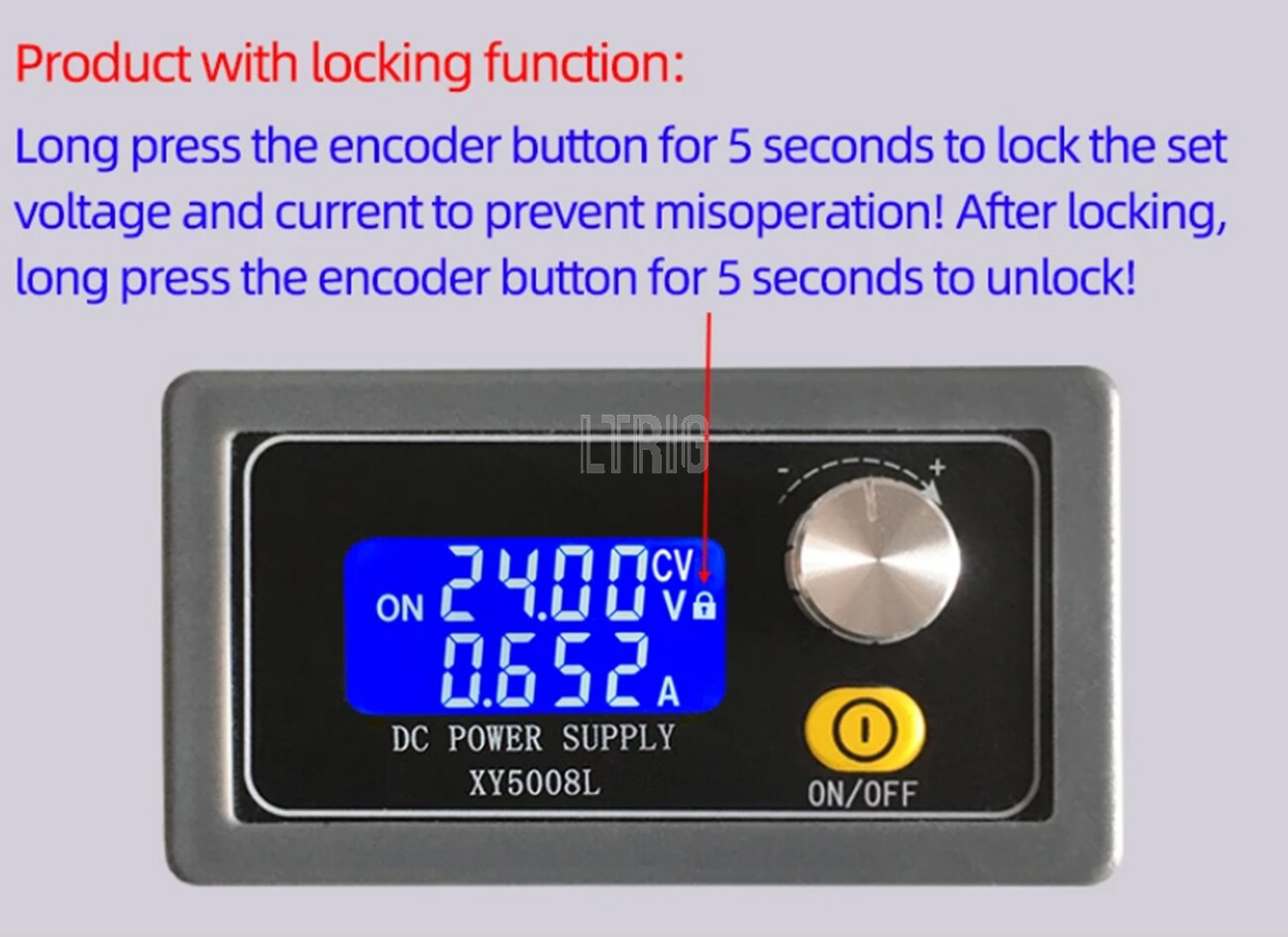 custom 1Pcs XY5008L Buck Module Digital Control DC Power Supply 50V 8A 400W Constant Voltage Constant Current - With Shell
