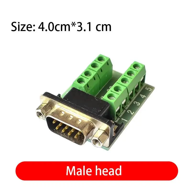 Custom Male Parallel 2 rows 9 pins DB9 Serial port turn to wire terminals DR9 male socket turn to terminal