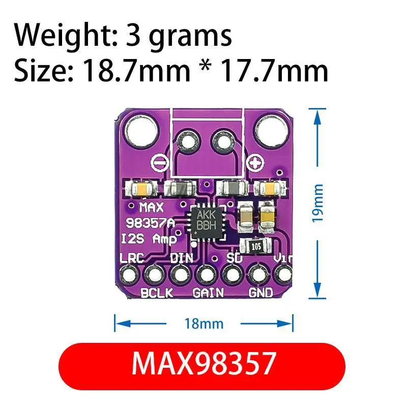 Custom Max98357 I2S 3W Class D Amplifier Breakout Interface Dac Decoder Module Filterless Audio Board For for Raspberry Pi Esp32