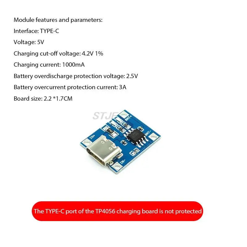 Custom Micro USB 5V 1A 18650 TP4056 Lithium Battery Charger Module Charging Board With Protection Dual Functions 1A Li-ion