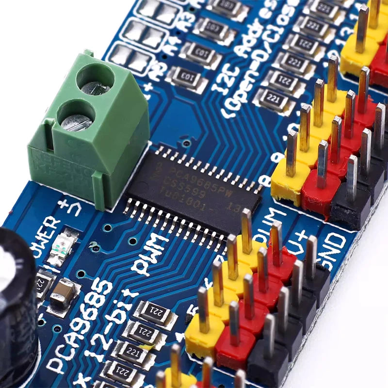 Custom PCA9685 16 Channel 12 bit PWM Servo Motor Driver I2C IIC Module for MG90S SG90 MG995