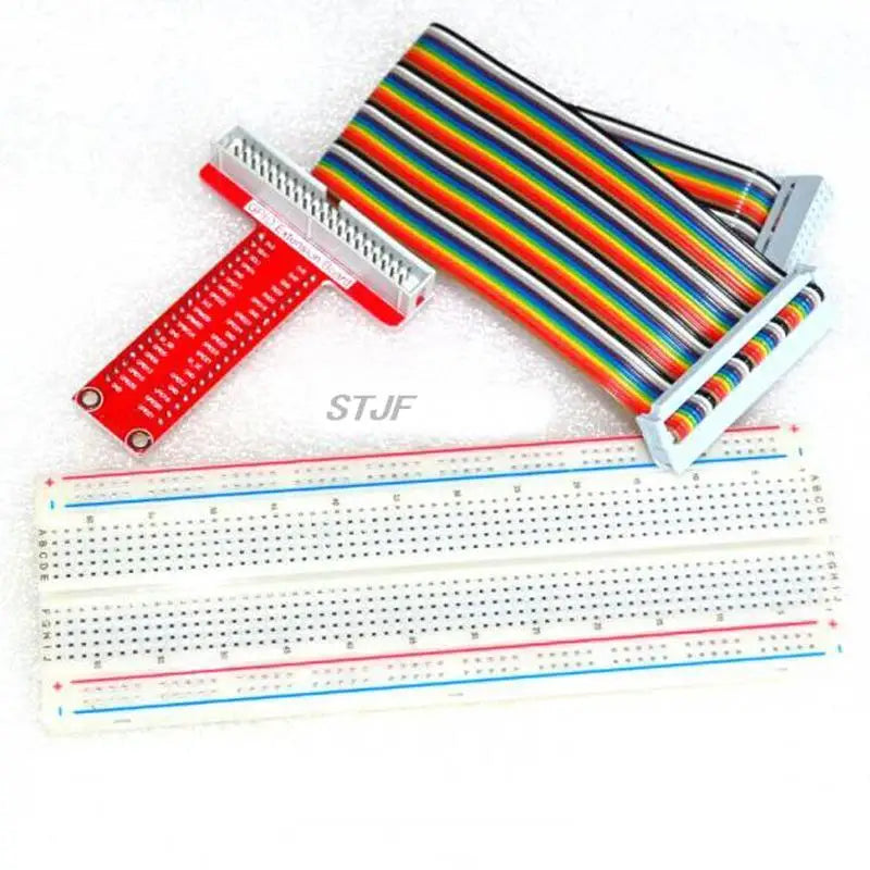 Custom Pi 3& Pi 2 Model B GPIO adapter plate gold plug-in version+MB-102 830 points Breadboard +GPIO cable kit