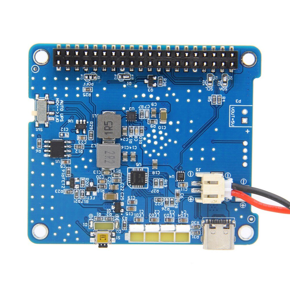 Raspberry Pi 4 UPS HAT 3 with Type-C, Lithium Battery Expansion Board Module (Without Battery) for Raspberry Pi 4 Model B/3B+/3B customize