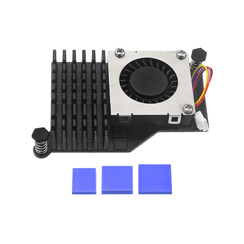 Custom Pi 5 Active Cooler Aluminum Heatsink PWM Speed Adjustable Fan Black Silver Blue Cooling Radiator for RPI 5 Pi5