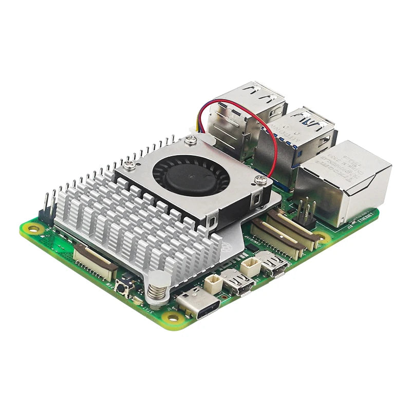 Custom Pi Active Cooler with Adjustable Speed Cooling Fan Metal Heatsink Radiator for Pi 5