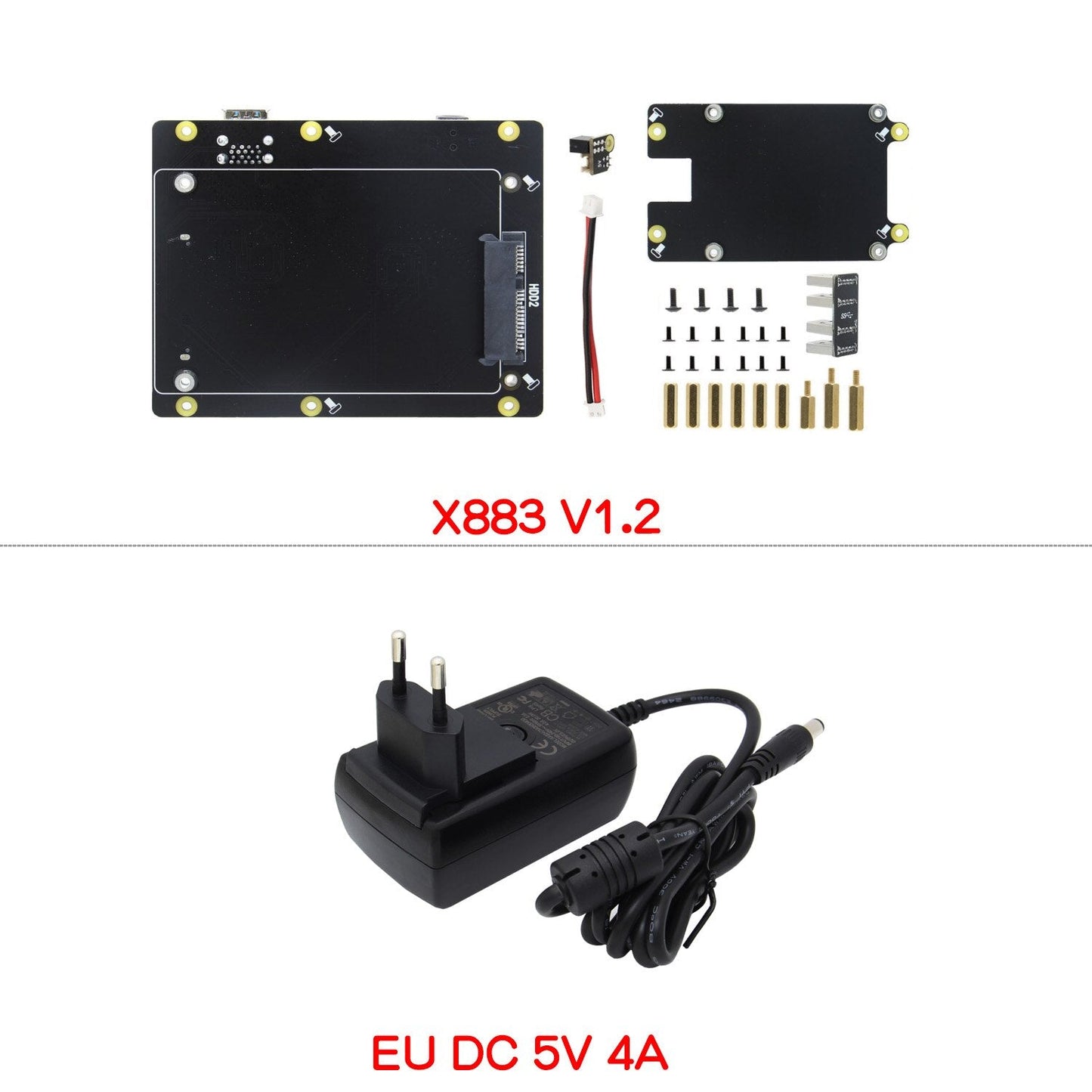Raspberry Pi Dual 2.5inch SATA HDD/SSD Storage Expansion Board,X883 Shield with USB 3-D Connector for Raspberry Pi 4 Model B customize
