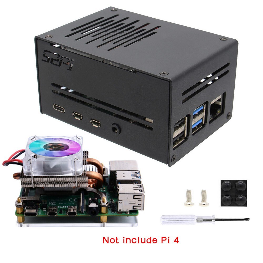 Raspberry Pi Low-profile CPU Cooler ICE Tower Cooler with Metal Case for Raspberry Pi 4B customize