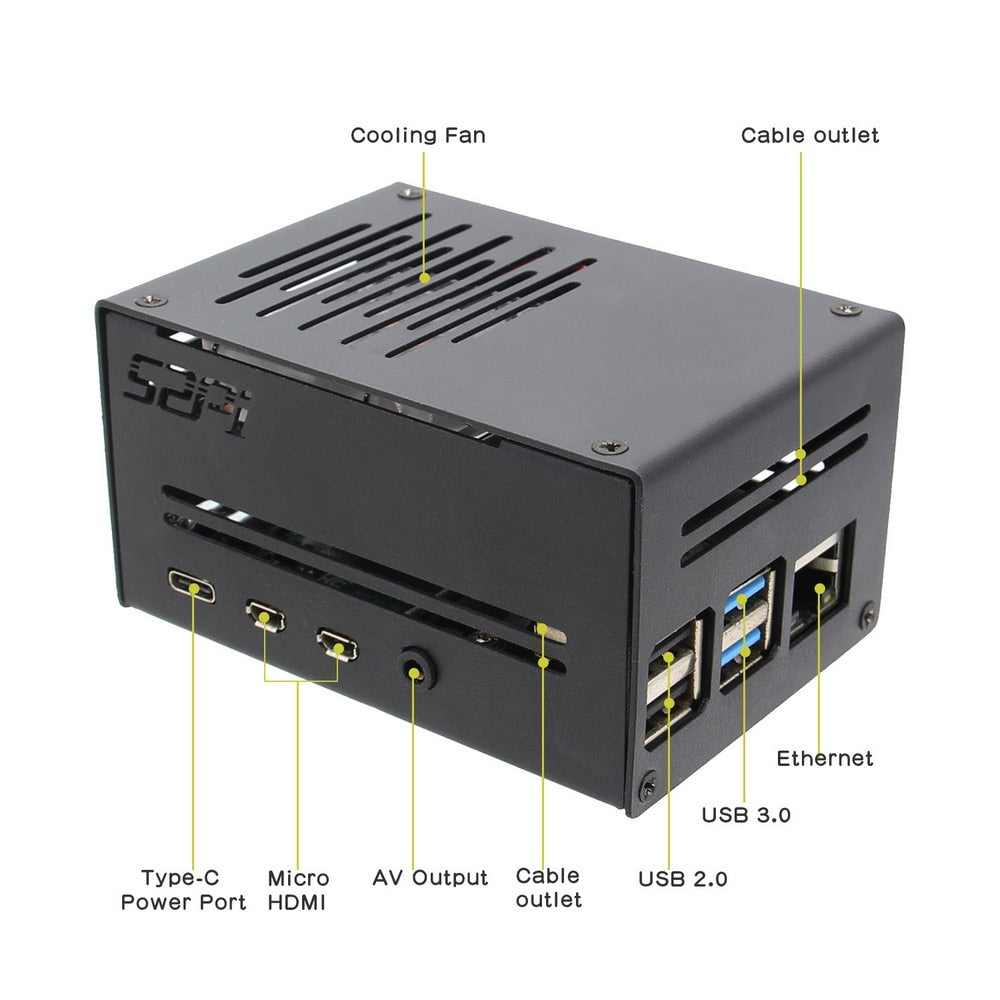 Raspberry Pi Low-profile CPU Cooler ICE Tower Cooler with Metal Case for Raspberry Pi 4B customize