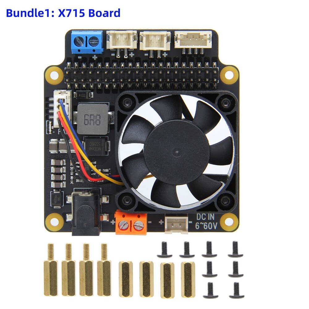 Raspberry Pi X715 Power Management Expansion Board with Wide Voltage Input(6V~60V) & PWM Fan for Raspberry Pi 4 B / 3B+ / 3B customize