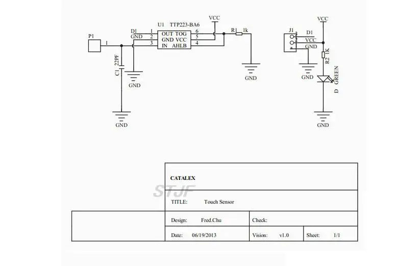 Custom Digital Sensor TTP223 TTP223B Module Capacitive Touch Switch blue
