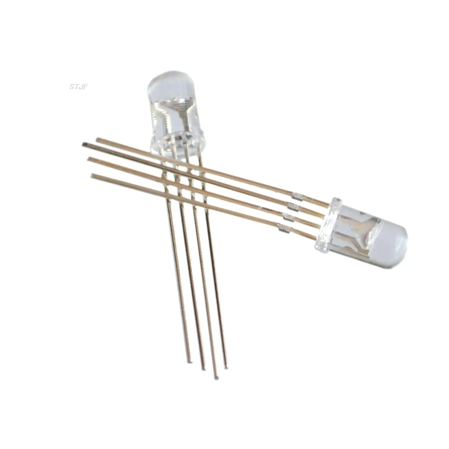 Custom 100pcs 5mm RGB LED Common Cathode Tri-Color Emitting Diodes f5 RGB Diffused