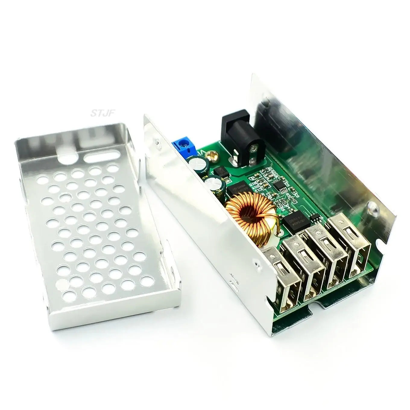 Custom DC-DC 9V 12V 24V 36V To 5V Step Down Board 5A 4 USB Output Buck Converter Power Supply Module with Aluminum Shell For Phones