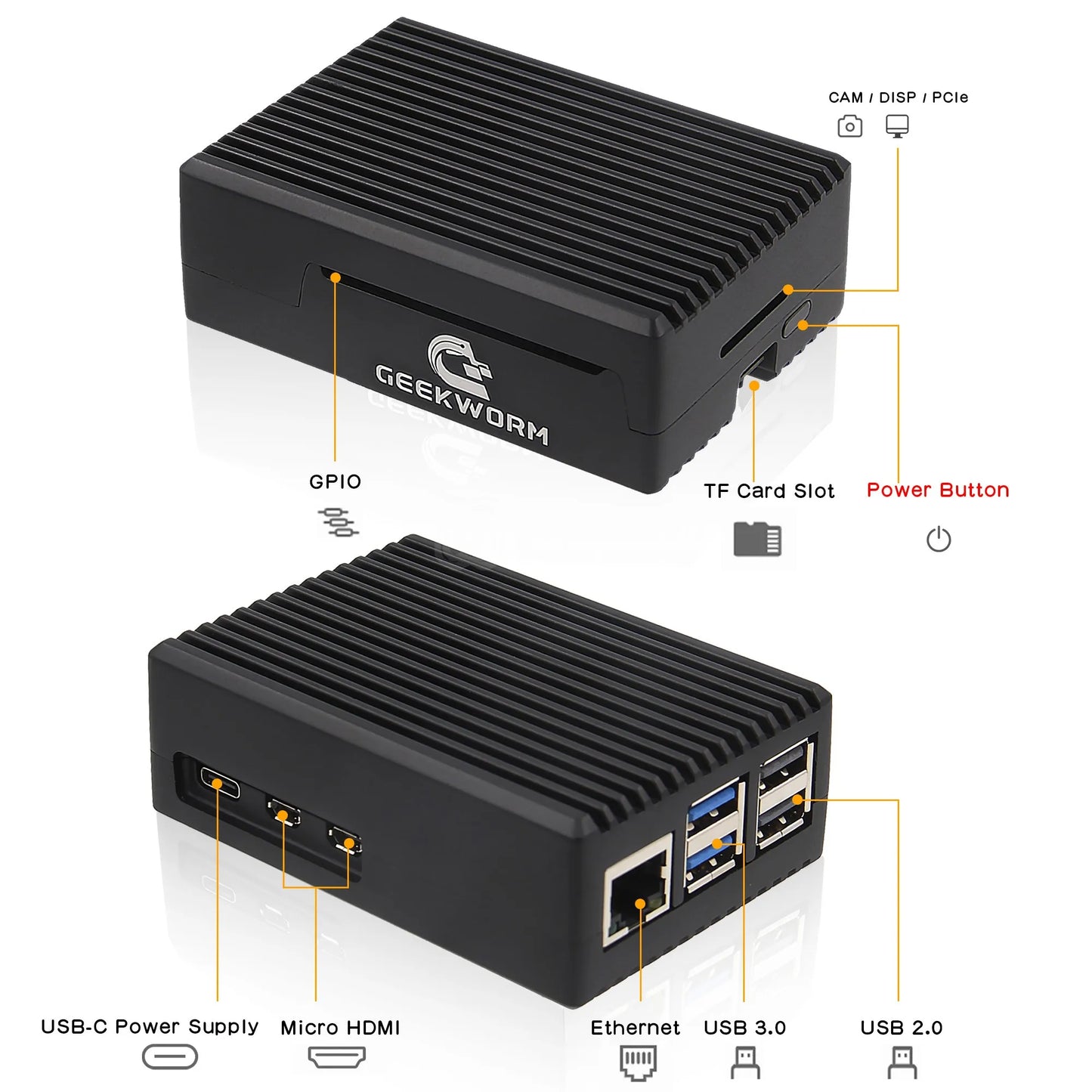 Custom Pi 5 Case | Heavy-duty Aluminum Passive Cooling Case Shell Enclosure for Pi 5