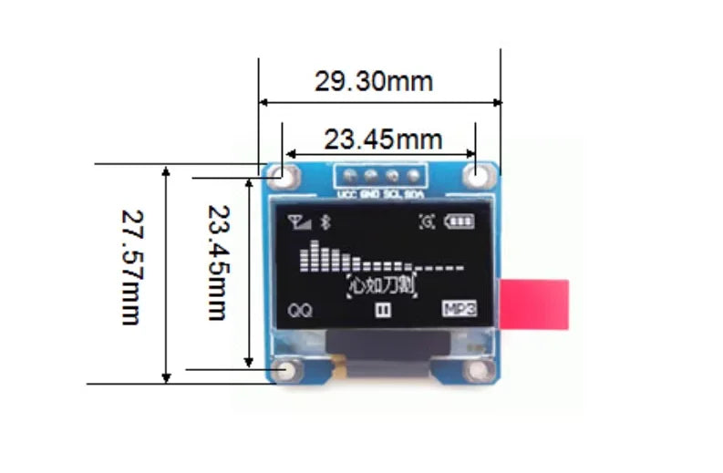 Custom VCC GND SCL SDA 0.96-inch OLED display module SSD1315 12864 dot matrix I2C 4-pin 3.3V