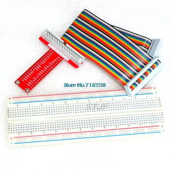 Custom Pi 3& Pi 2 Model B GPIO adapter plate gold plug-in version+MB-102 830 points Breadboard +GPIO cable kit