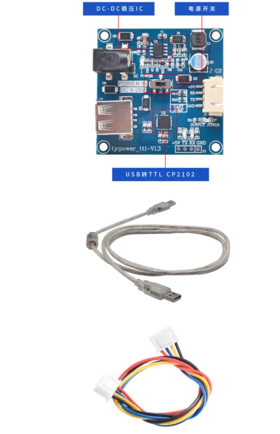 Custom TJC Serial Port Screen Debugging Kit USB to TTL Serial Port Module Power Board CP2102 Chip