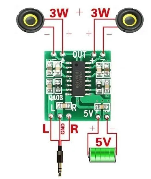 Custom 1pcs/5pcs/10pcs PAM8403 Audio 2x3W Mini Digital Power Amplifier Board for Class D Stereo Audio Amplifier Module 5V Power