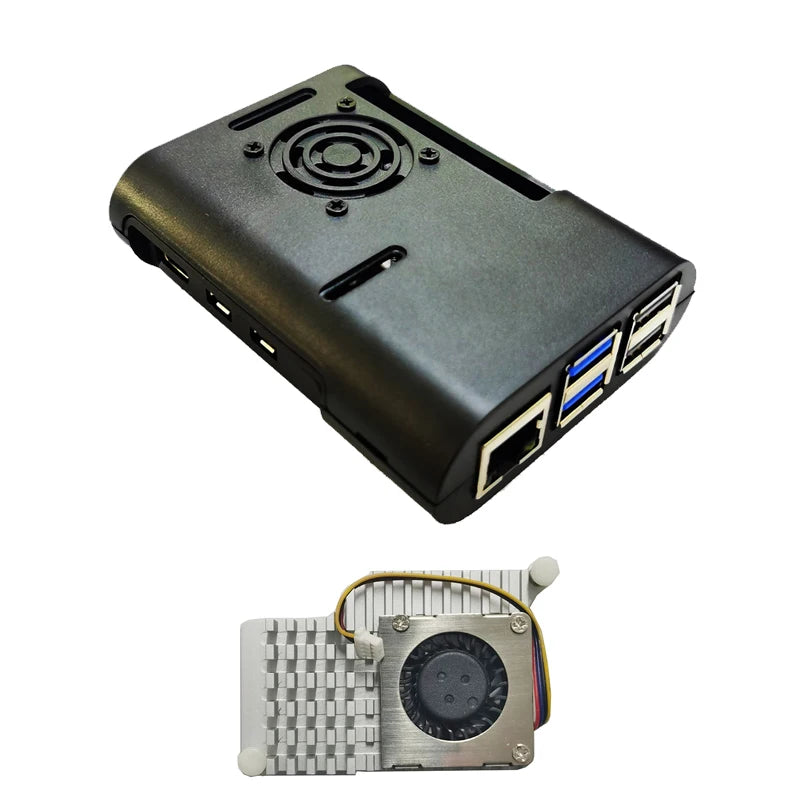 Raspberry Pi 5 ABS Case injection molded shell box 4-pin cooling fan JST PWM speed control active cooling cooler