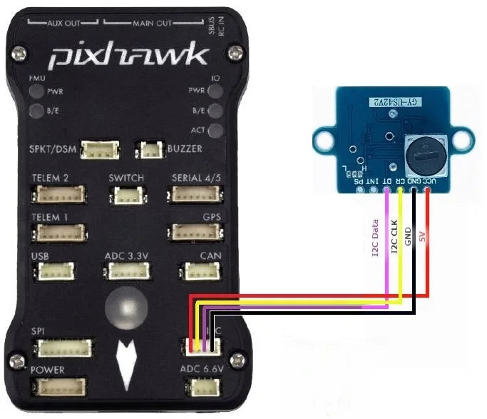 Custom Gy-us42 I2C PIXHAWK APM flight control ultrasonic ranging module for MB1242 40 SRF02