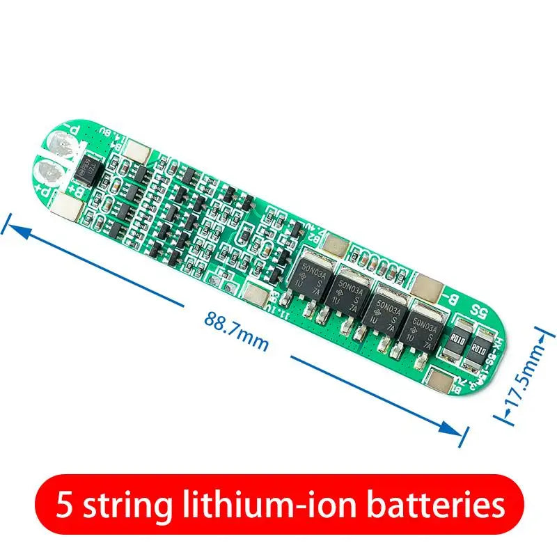 Custom 5S 18.5V 18650 Lithium Battery Protection Board Anti-overcharged over-discharge 21V Solar Lighting Li-ion Lipo 5 Pack 15A 25A