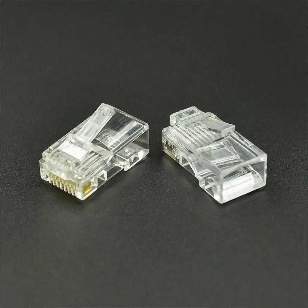 Custom wholesale 100pcs RJ48 RJ-48 Modular Plug Stranded 10P10C Round Cable Connector