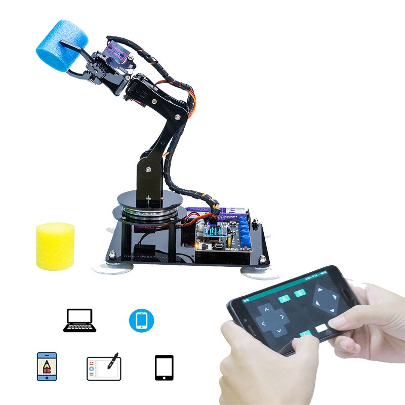 Steam 5-Axis Mechanical Arm Compatible with Arduino Imitation/Painting Small and Micro Creator Manipulator customize