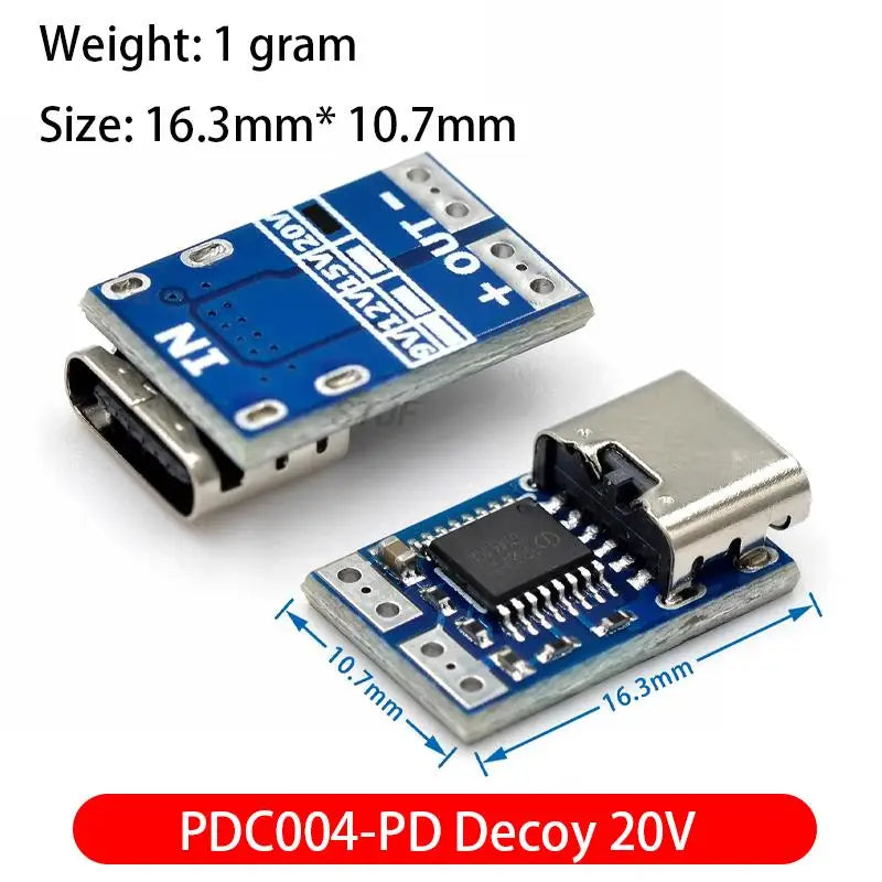 Custom Type-C PD decoy module PD23.0 to DC DC trigger extension cable QC4 charger 9V 12V 15V 20V PDC004-PD