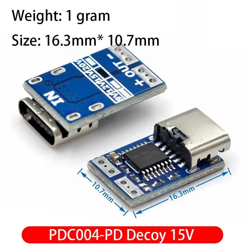 Custom Type-C PD decoy module PD23.0 to DC DC trigger extension cable QC4 charger 9V 12V 15V 20V PDC004-PD