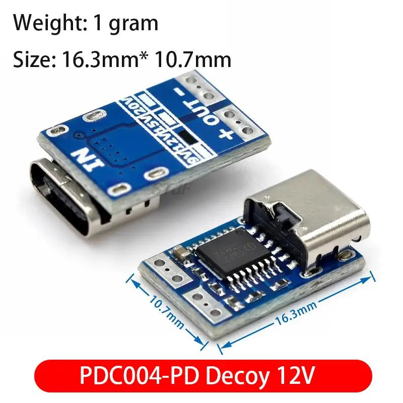 Custom Type-C PD decoy module PD23.0 to DC DC trigger extension cable QC4 charger 9V 12V 15V 20V PDC004-PD