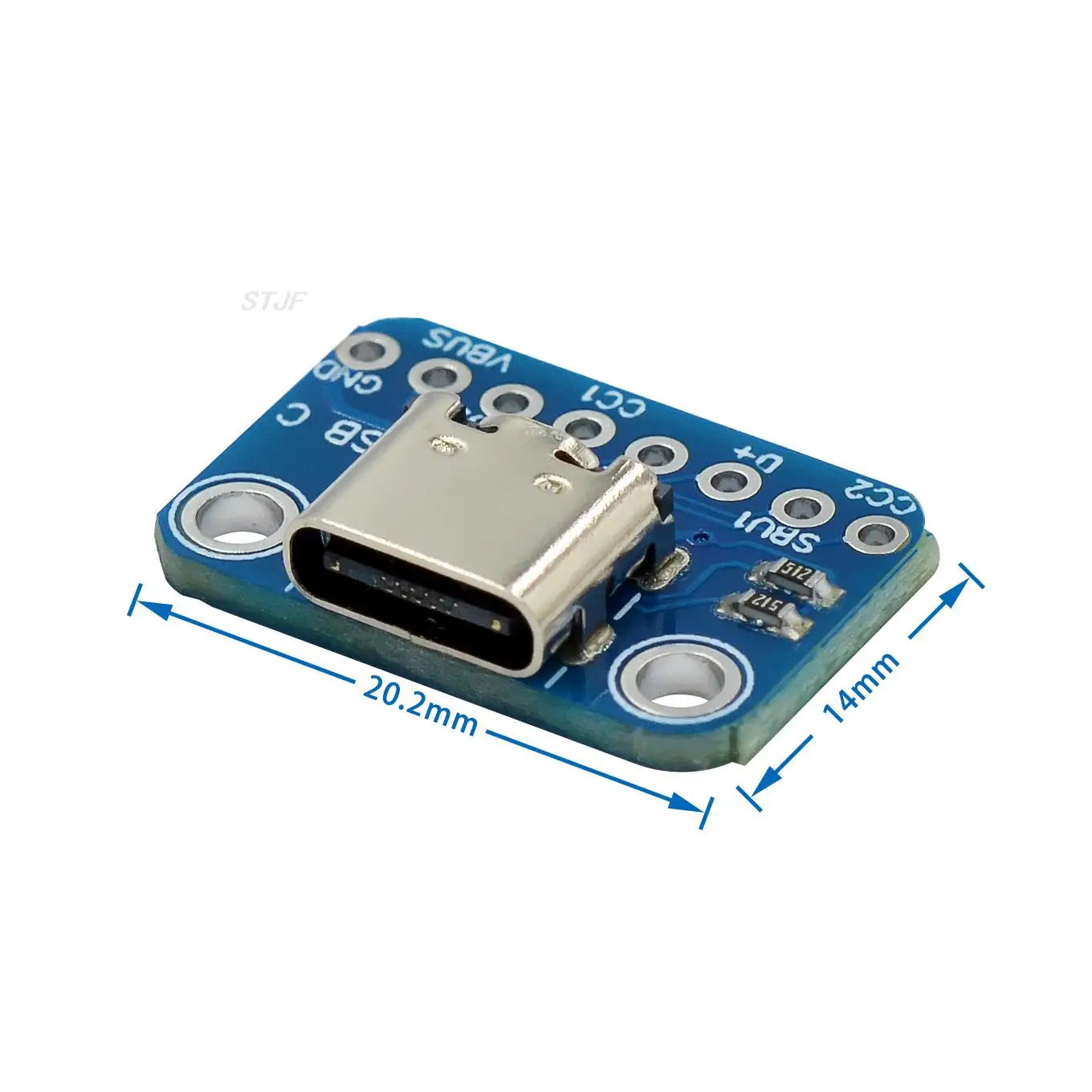 Custom USB TYPE-C conversion board 2.54MM CC1 CC2 5.1K pull-down resistor connection