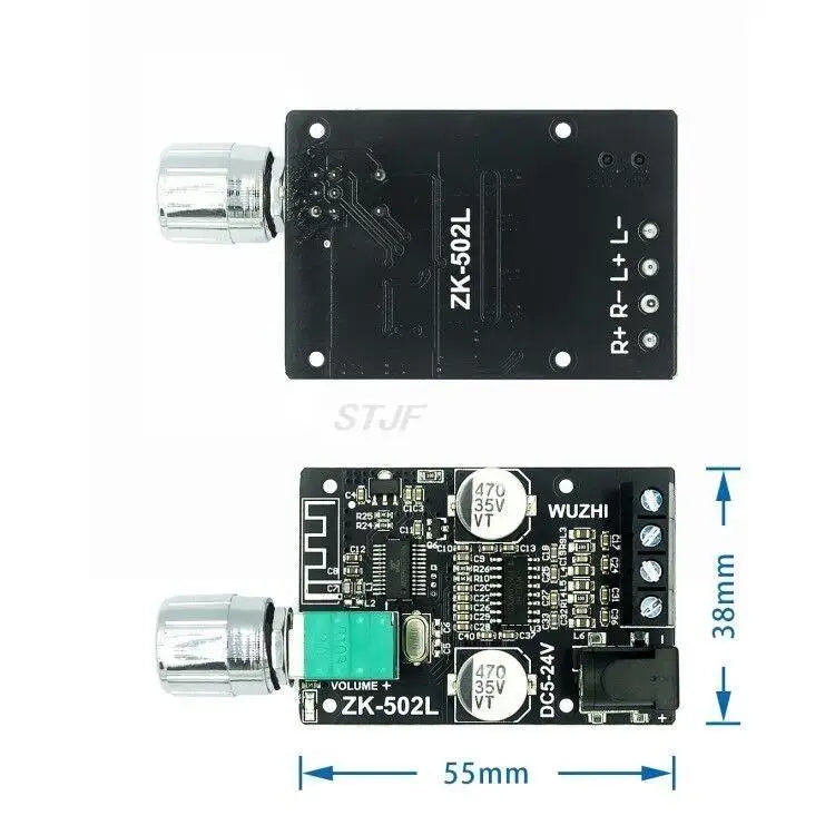 Custom ZK-502L MINI For Bluetooth 5.0 DC 5-24V Wireless Audio Digital Power amplifier Stereo board 50Wx2  Amp Amplificador