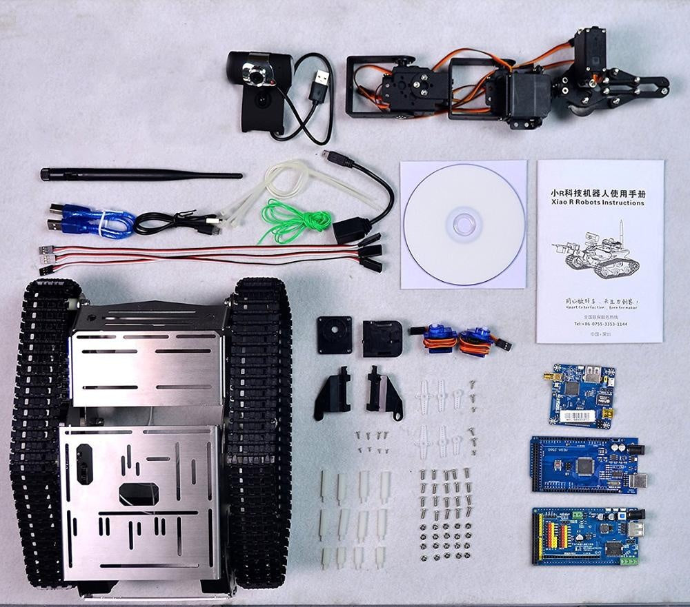 Custom Fpv Robot Auto Kit Met Robotic Hd Camera Voor Arduino,Utility Intelligente Tank Chassis Robotics Voertuig, smart Lear