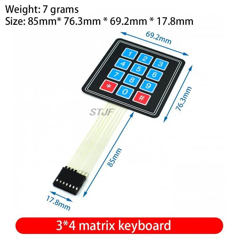 Custom  1*2 3 4 5 Key Button Membrane Switch 3*4 4X5 Matrix Array Keyboard 1X6 Keypad with LED Control Panel Pad DIY Kit For Arduino