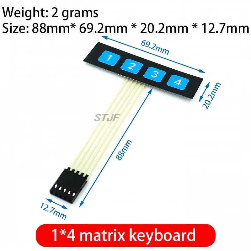 Custom  1*2 3 4 5 Key Button Membrane Switch 3*4 4X5 Matrix Array Keyboard 1X6 Keypad with LED Control Panel Pad DIY Kit For Arduino