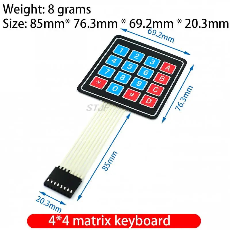 Custom  1*2 3 4 5 Key Button Membrane Switch 3*4 4X5 Matrix Array Keyboard 1X6 Keypad with LED Control Panel Pad DIY Kit For Arduino