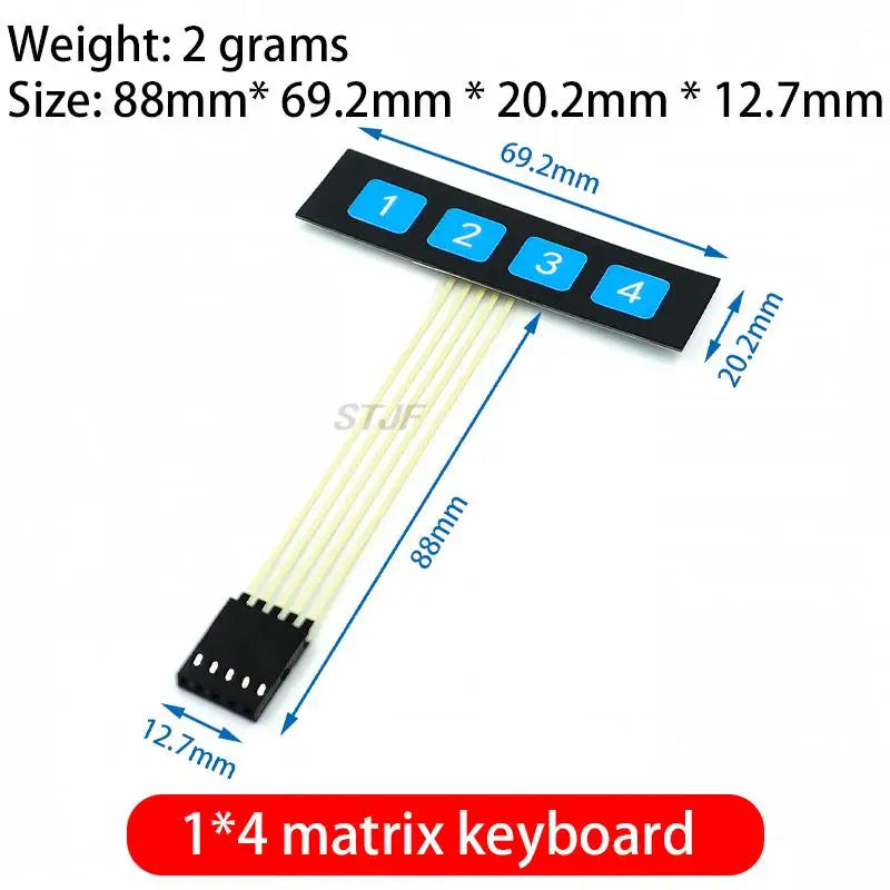 Custom  1*2 3 4 5 Key Button Membrane Switch 3*4 4X5 Matrix Array Keyboard 1X6 Keypad with LED Control Panel Pad DIY Kit For Arduino