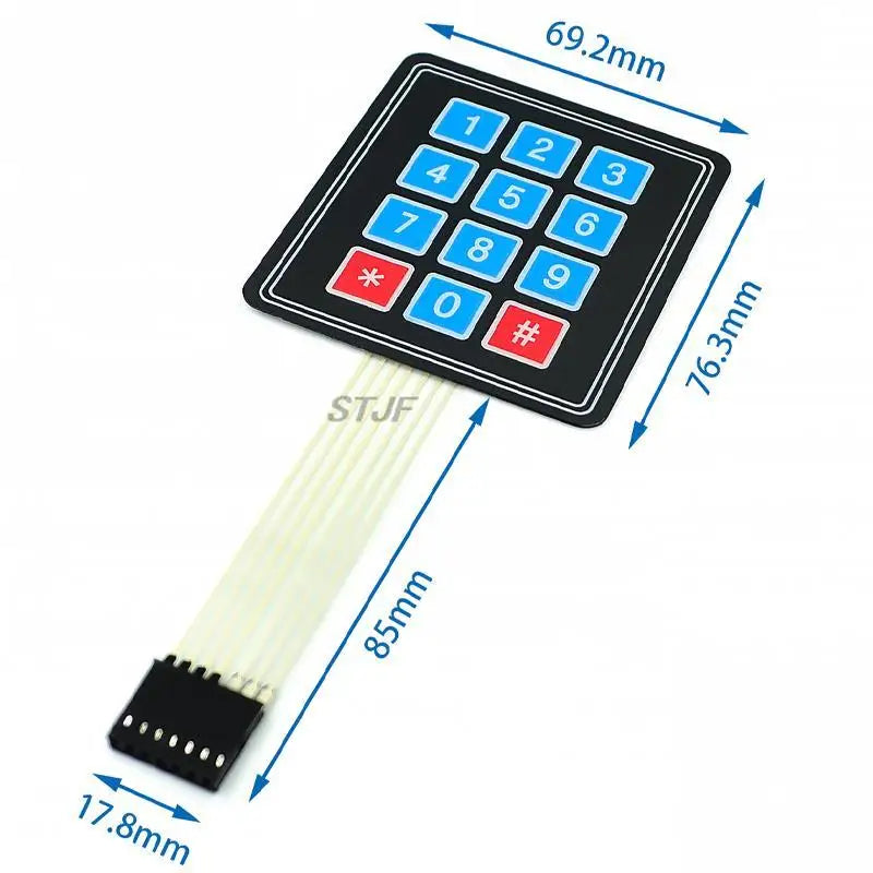 Custom  1*2 3 4 5 Key Button Membrane Switch 3*4 4X5 Matrix Array Keyboard 1X6 Keypad with LED Control Panel Pad DIY Kit For Arduino