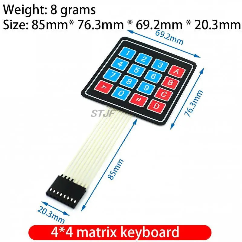 Custom  1*2 3 4 5 Key Button Membrane Switch 3*4 4X5 Matrix Array Keyboard 1X6 Keypad with LED Control Panel Pad DIY Kit For Arduino