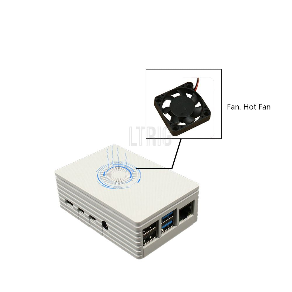 Custom Raspberry Pi 4 CaseABS Case Plastic Box Cover Hard 4 Color Shell + Cooling Fan for Raspberry Pi 4