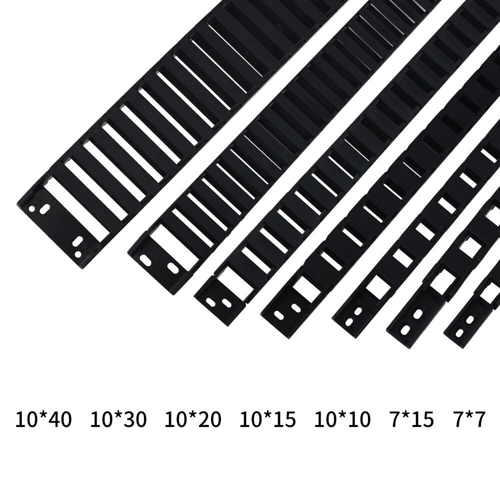 10 x 20mm 10*20mm L1000mm Cable Drag Chain Wire Carrier with end connectors for CNC Router Machine Tools customize