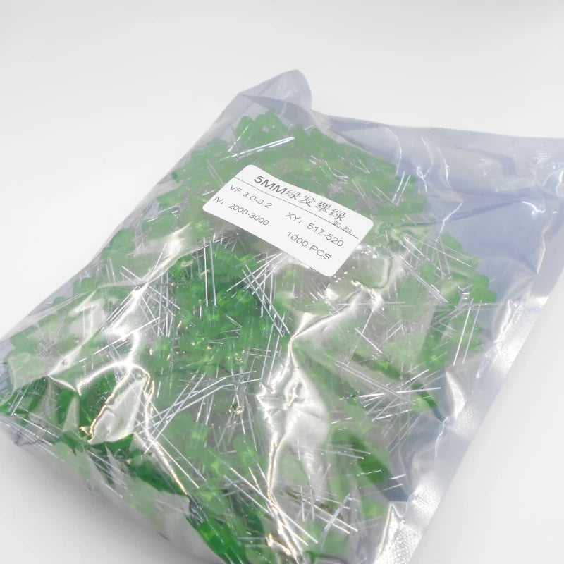 Custom 1000PCS/1 pack F5 5MM Direct insertion LED light emitting high brightness diode long pin white blue red green yellow