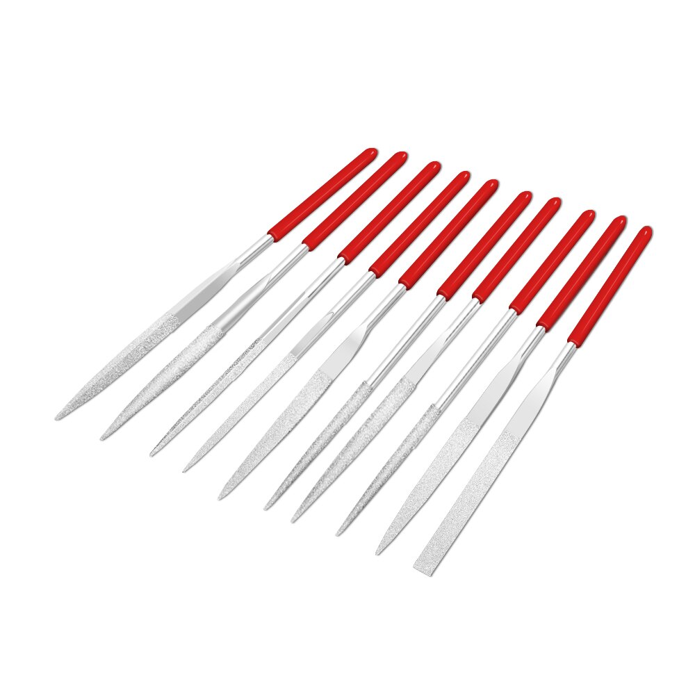 10Pcs Mini 140*3mm Needle File Set Diamond Handy Tools for Ceramic Glass Gem Stone Hobbies Crafts and 3D printing models customize