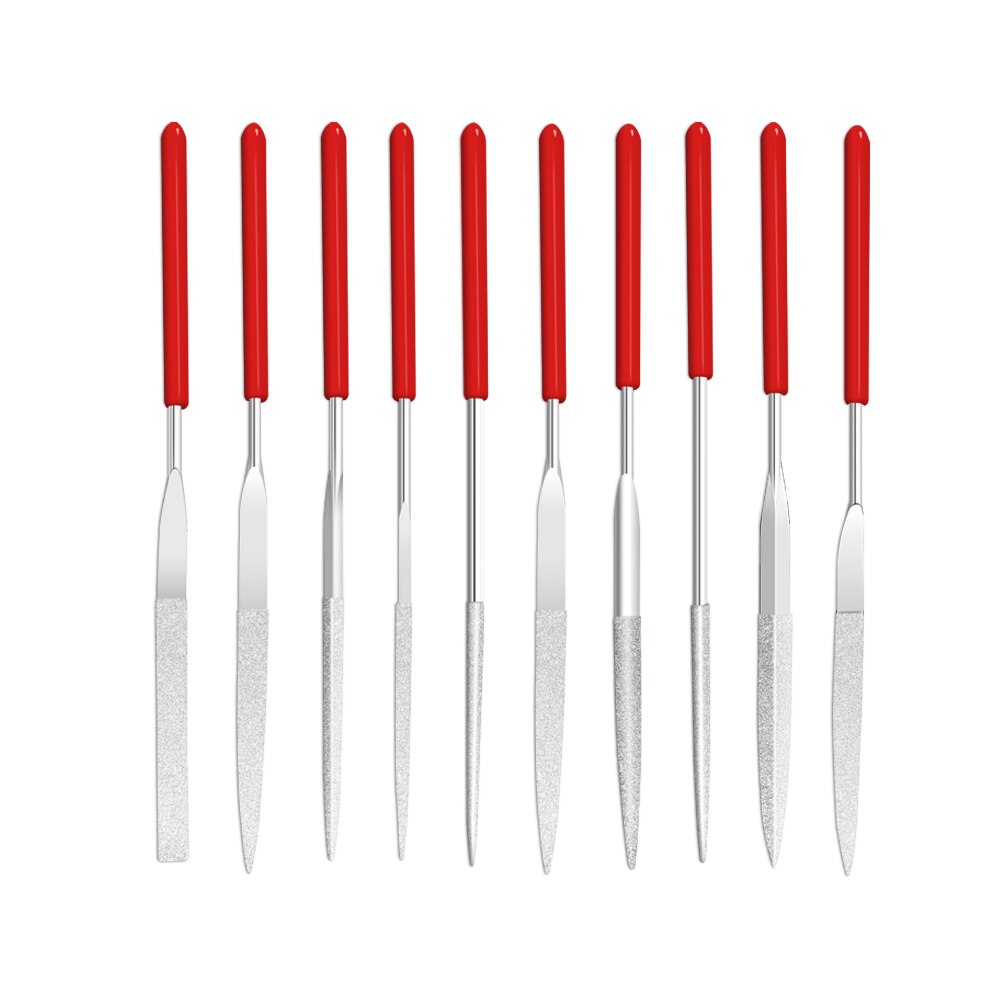 10Pcs Mini 140*3mm Needle File Set Diamond Handy Tools for Ceramic Glass Gem Stone Hobbies Crafts and 3D printing models customize