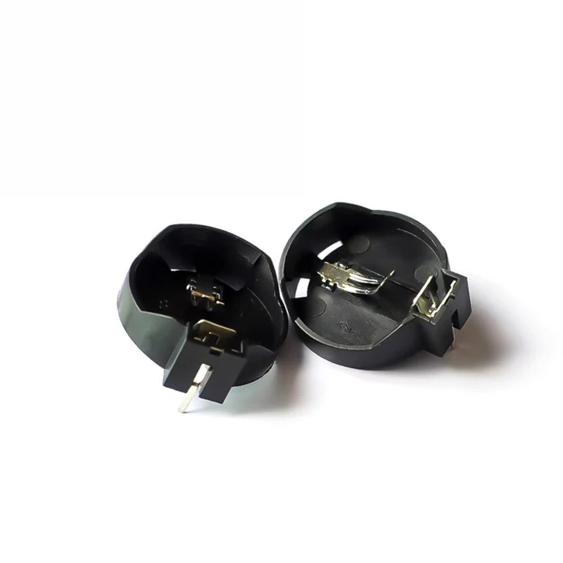 Custom 10pcs 3V CR2032 CR2025 Coin Cell Battery Holder Case Black Coin Cell Button Socket Holder Case