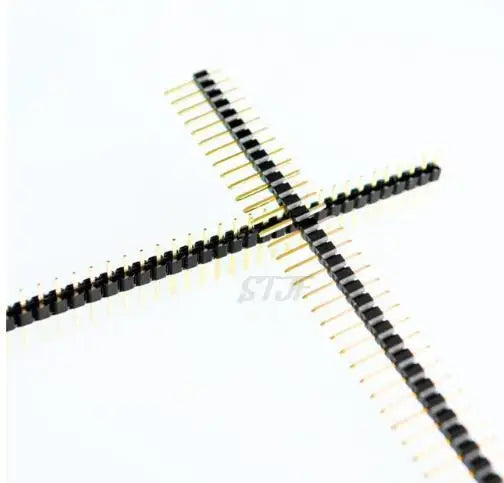 Custom 10pcs 40 Pin Single Row Female Male Pin Header Connector  40 Pin Single Row round hole Right Angle Connector Strip